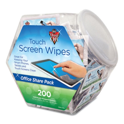 Picture of Touch Screen Wipes, 5 x 6, Citrus, 200 Individual Foil Packets in an Easy Grab Jar