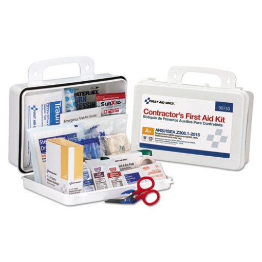 Picture of Contractor Ansi Class A+ First Aid Kit For 25 People, 128 Pieces, Plastic Case