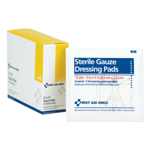 Picture of Gauze Dressing Pads, Sterile, 3 X 3, 10 Dual-Pads/box