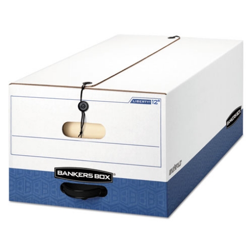 Picture of Liberty Heavy-Duty Strength Storage Boxes, Legal Files, 15.25" X 24.13" X 10.75", White/blue, 12/carton