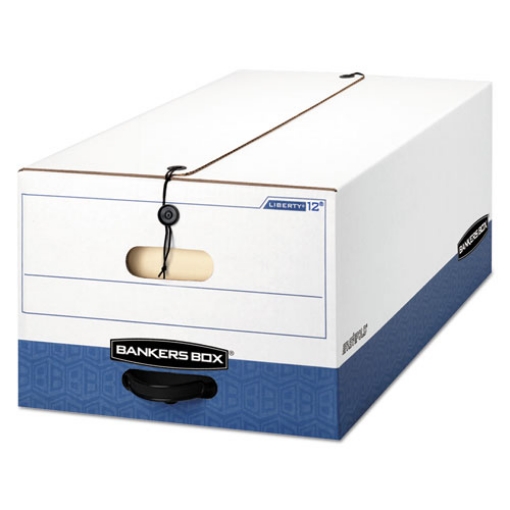 Picture of Liberty Heavy-Duty Strength Storage Boxes, Legal Files, 15.25" X 24.13" X 10.75", White/blue, 4/carton