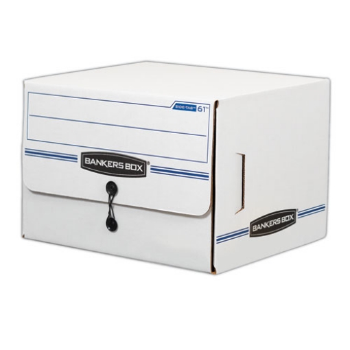 Picture of Side-Tab Storage Boxes, Letter Files, White/blue, 12/carton