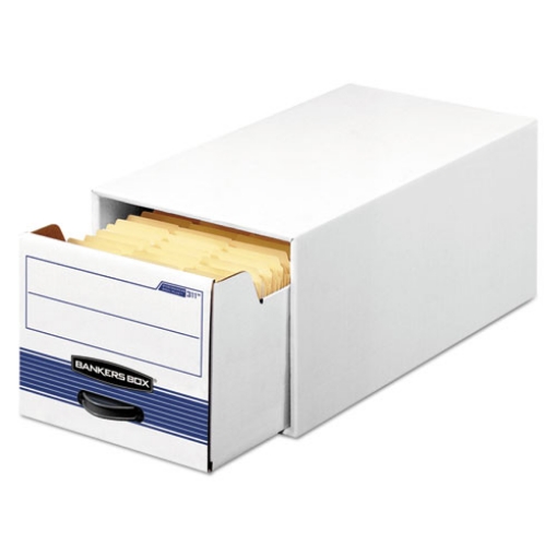 Picture of Stor/drawer Steel Plus Extra Space-Savings Storage Drawers, Letter Files, 10.5" X 25.25" X 6.5", White/blue, 12/carton