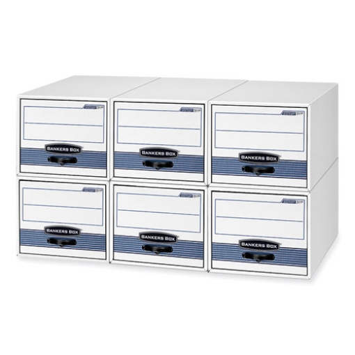 Picture of Stor/drawer Steel Plus Extra Space-Savings Storage Drawers, Letter Files, 14" X 25.5" X 11.5", White/blue, 6/carton