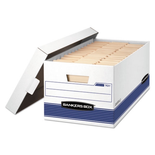 Picture of Stor/file Medium-Duty Storage Boxes, Letter Files, 12" X 25.38" X 10.25", White, 20/carton