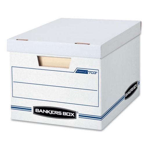 Picture of Stor/file Basic-Duty Storage Boxes, Letter/legal Files, 12.5" X 16.25" X 10.5", White/blue, 4/carton