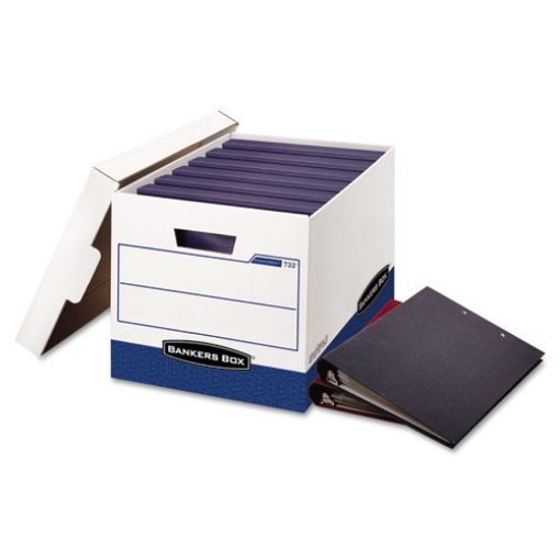 Picture of Binderbox Storage Boxes, Letter Files, 13.13" X 20.13" X 12.38", White/blue, 12/carton