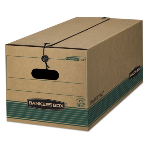 Picture of Stor/file Medium-Duty Strength Storage Boxes, Legal Files, 15.25" X 24.13" X 10.75", Kraft/green, 12/carton