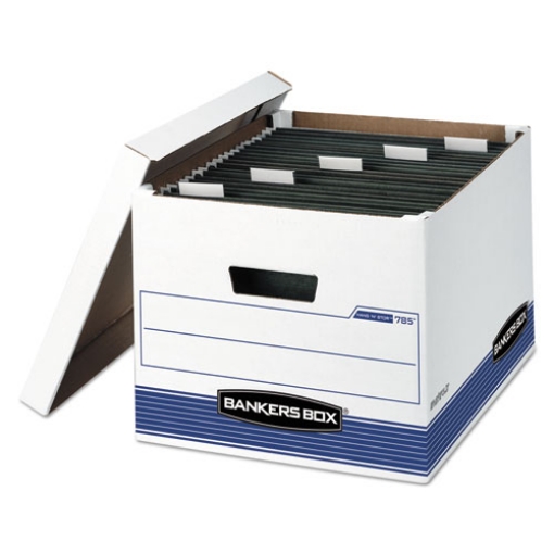 Picture of Hang'n'stor Medium-Duty Storage Boxes, Letter/legal Files, 13" X 16" X 10.5", White/blue, 4/carton