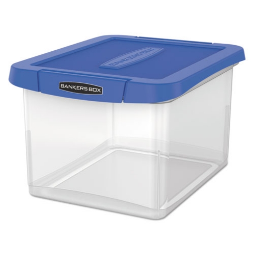 Picture of Heavy Duty Plastic File Storage, Letter/legal Files, 14" X 17.38" X 10.5", Clear/blue