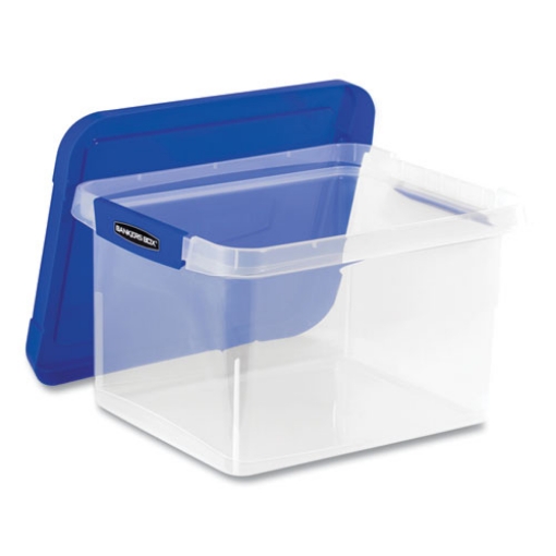 Picture of Heavy Duty Plastic File Storage, Letter/legal Files, 14" X 17.38" X 10.5", Clear/blue, 2/pack