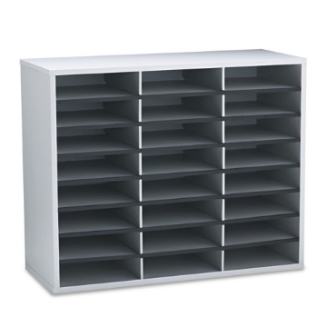 Picture of LITERATURE ORGANIZER, 24 LETTER COMPARTMENTS, 29 X 11.88 X 23.44, DOVE GRAY