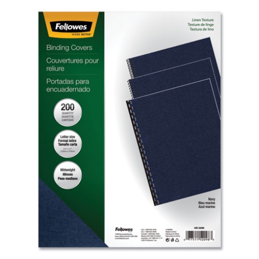 Picture of Expressions Linen Texture Presentation Covers for Binding Systems, Navy, 11 x 8.5, Unpunched, 200/Pack