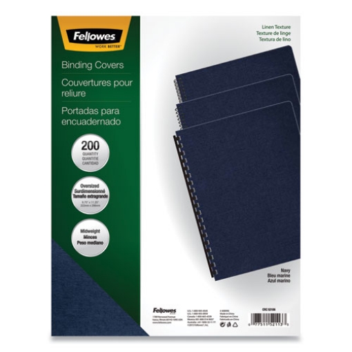 Picture of Expressions Linen Texture Presentation Covers for Binding Systems, Navy, 11.25 x 8.75, Unpunched, 200/Pack