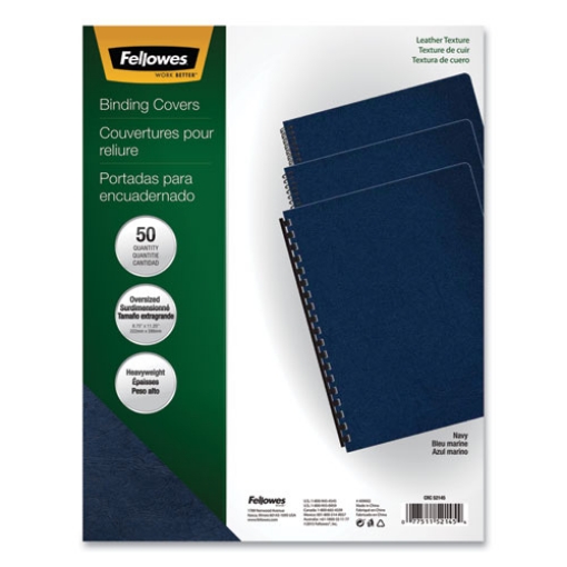 Picture of Executive Leather-Like Presentation Cover, Navy, 11.25 x 8.75, Unpunched, 50/Pack