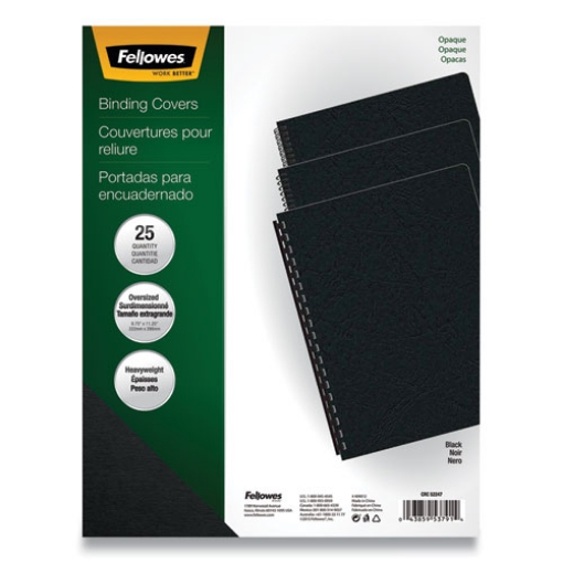 Picture of Futura Presentation Covers for Binding Systems, Opaque Black, 11.25 x 8.75, Unpunched, 25/Pack