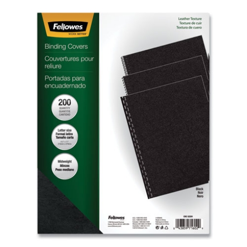 Picture of Executive Leather-Like Presentation Cover, Black, 11 x 8.5, Unpunched, 200/Pack