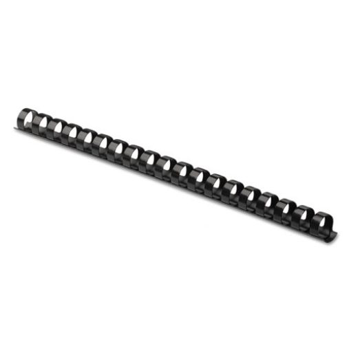 Picture of Plastic Comb Bindings, 1/2" Diameter, 90 Sheet Capacity, Black, 25/Pack