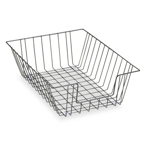 Picture of Wire Desk Tray Organizer, 1 Section, Legal Size Files, 12" X 16.5" X 5", Black