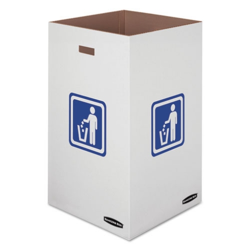 Picture of Waste and Recycling Bins, 50 gal, Corrugated Paper, White, 10/Carton