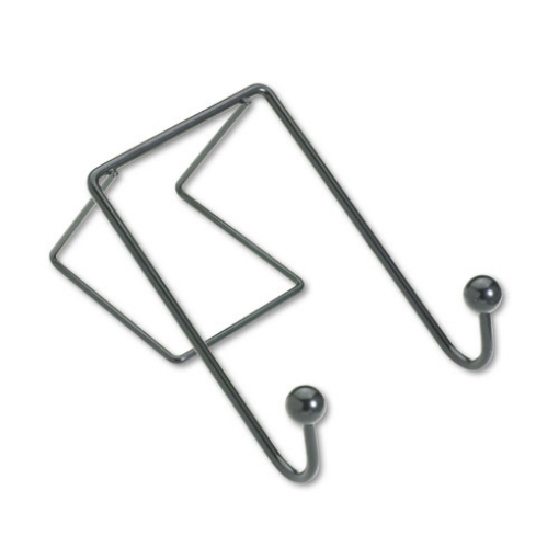 Picture of Partition Additions Wire Double-Garment Hook, 4 x 5.13 x 6, Over-the Panel Mount,  Black