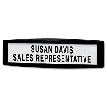 Picture of Plastic Partition Additions Nameplate, 9 x 0.75 x 2.5, Fabric Panel Mount, Dark Graphite