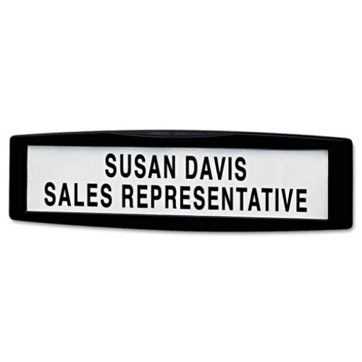 Picture of Plastic Partition Additions Nameplate, 9 x 0.75 x 2.5, Fabric Panel Mount, Dark Graphite