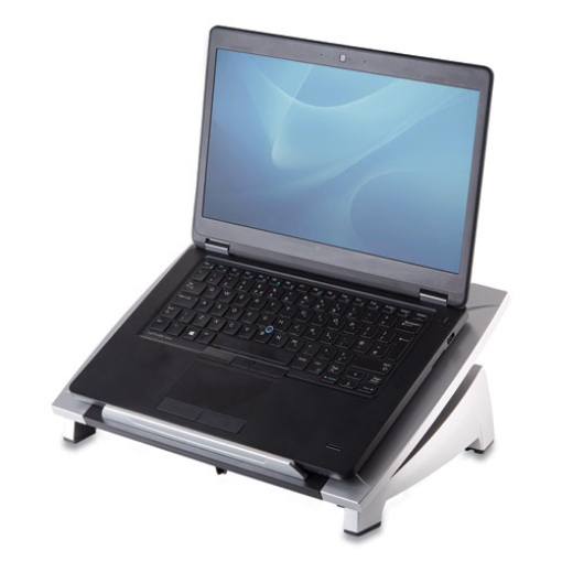 Picture of Office Suites Laptop Riser, 15.13" X 11.38" X 4.5" To 6.5", Black/silver, Supports 10 Lbs