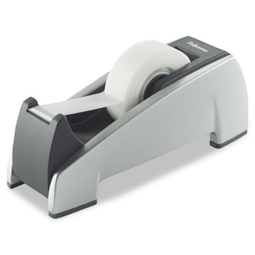 Picture of Office Suites Desktop Tape Dispenser, Heavy Base, 1" Core, Plastic, Black/silver