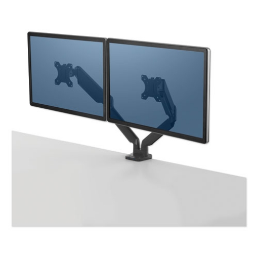 Picture of Platinum Series Dual Monitor Arm For 27" Monitors, 360 Deg Rotation, +85 Deg/-20 Deg Tilt, 360 Deg Pan, Black, Supports 20 Lb