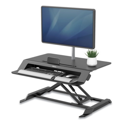 Picture of Lotus Lt Sit-Stand Workstation, 34.38" X 28.38" X 7.62", Black