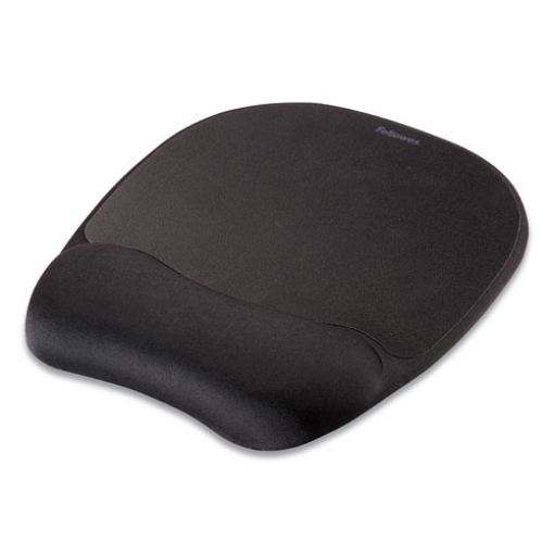 Picture of Memory Foam Mouse Pad with Wrist Rest, 7.93 x 9.25, Black