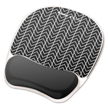 Picture of Photo Gel Mouse Pad with Wrist Rest with Microban Protection, 7.87 x 9.25, Chevron Design