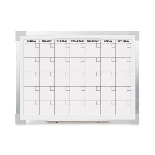 Picture of Framed Calendar Dry Erase Board, 24 x 18, White Surface, Silver Aluminum Frame