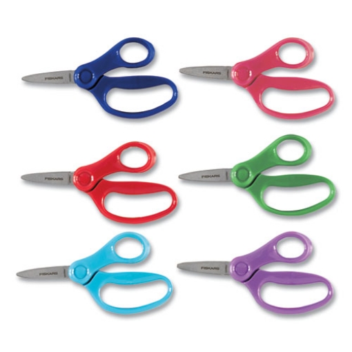 Picture of Kids Scissors, Pointed Tip, 5" Long, 1.75" Cut Length, Straight Handles, Randomly Assorted Colors