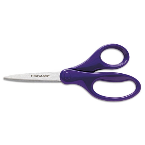 Picture of Student Scissors, Pointed Tip, 7" Long, 3" Cut Length, Straight Handles, Randomly Assorted Colors