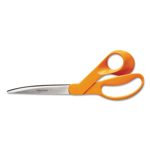 Picture of Home And Office Scissors, 9" Long, 4.5" Cut Length, Orange Offset Handle