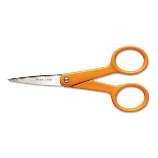 Picture of Home And Office Scissors, Pointed Tip, 5" Long, 1.88" Cut Length, Orange Straight Handle