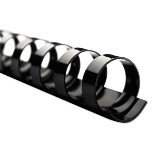 Picture of Combbind Standard Spines, 1 1/2" Diameter, 330 Sheet Capacity, Black, 100/box