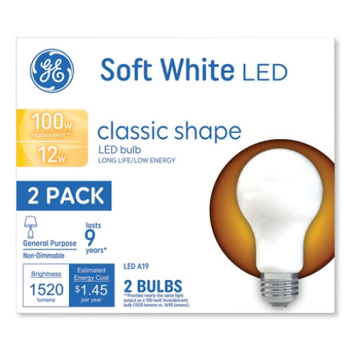 Picture of Classic Led Non-Dim A19 Light Bulb, 12 W, Soft White, 2/pack