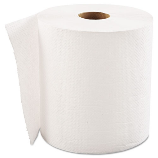 Picture of Hardwound Roll Towels, 1-Ply, 8" x 600 ft, White, 12 Rolls/Carton