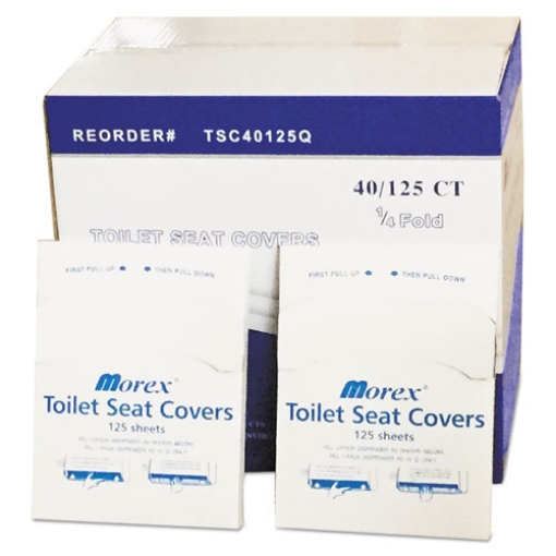 Picture of quarter-fold toilet seat covers, 14.17 x 16.73, white, 5,000/carton