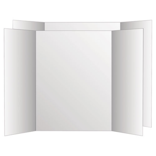 Picture of Two Cool Tri-Fold Poster Board, 36 X 48, White/white, 6/carton