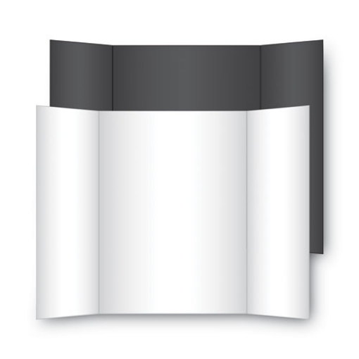 Picture of Two Cool Tri-Fold Poster Board, 36 X 48, Black/white, 6/carton