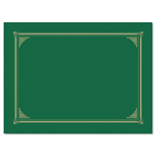 Picture of Certificate/Document Cover, 12.5 x 9.75, Green, 6/Pack