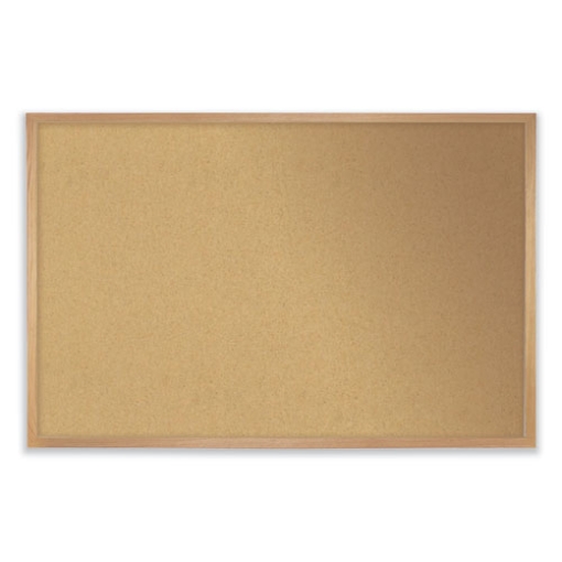 Picture of Aluminum-Frame Natural Corkboard, 36 x 24, Tan Surface, Satin Aluminum Frame, Ships in 7-10 Business Days