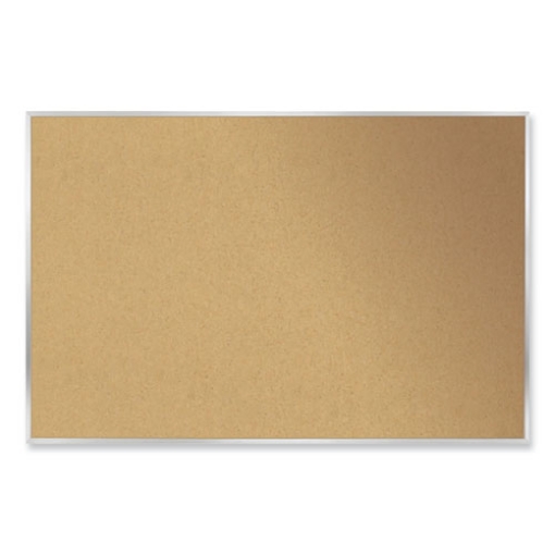 Picture of Aluminum-Frame Natural Corkboard, 46.5 x 36, Tan Surface, Satin Aluminum Frame, Ships in 7-10 Business Days