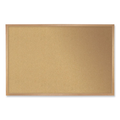 Picture of Natural Cork Bulletin Board with Frame, 24 x 18, Tan Surface, Natural Oak Frame, Ships in 7-10 Business Days