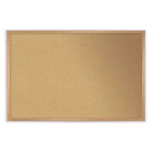 Picture of Natural Cork Bulletin Board with Frame, 36 x 24, Tan Surface, Natural Oak Frame, Ships in 7-10 Business Days