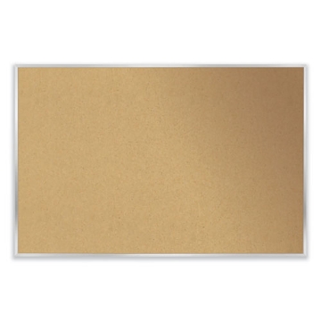 Picture of Aluminum-Frame Natural Corkboard, 60.5 x 48.5, Tan Surface, Satin Aluminum Frame, Ships in 7-10 Business Days